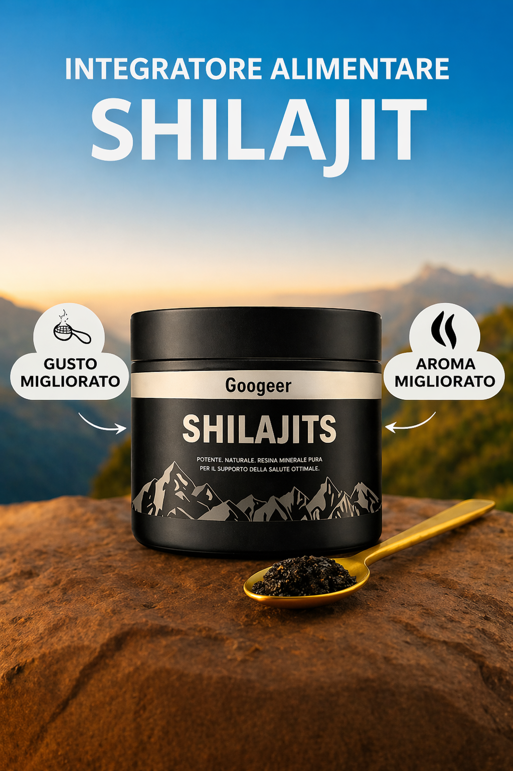 Shilajit Puro al 100% 💎 Fonte di Energia Vitale dall'Himalaya